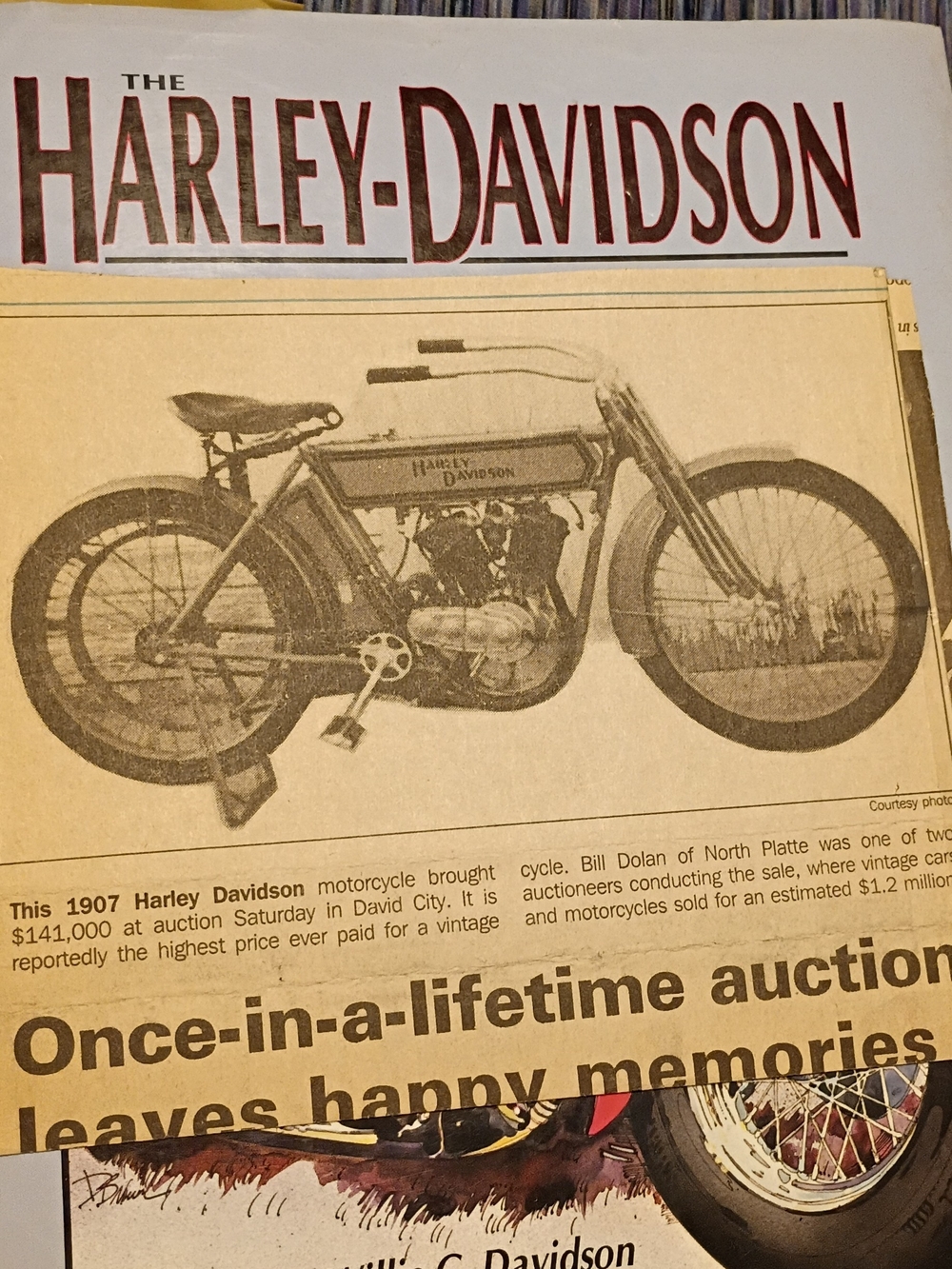 Harley-Davidson Vintage Motorcycle Print -